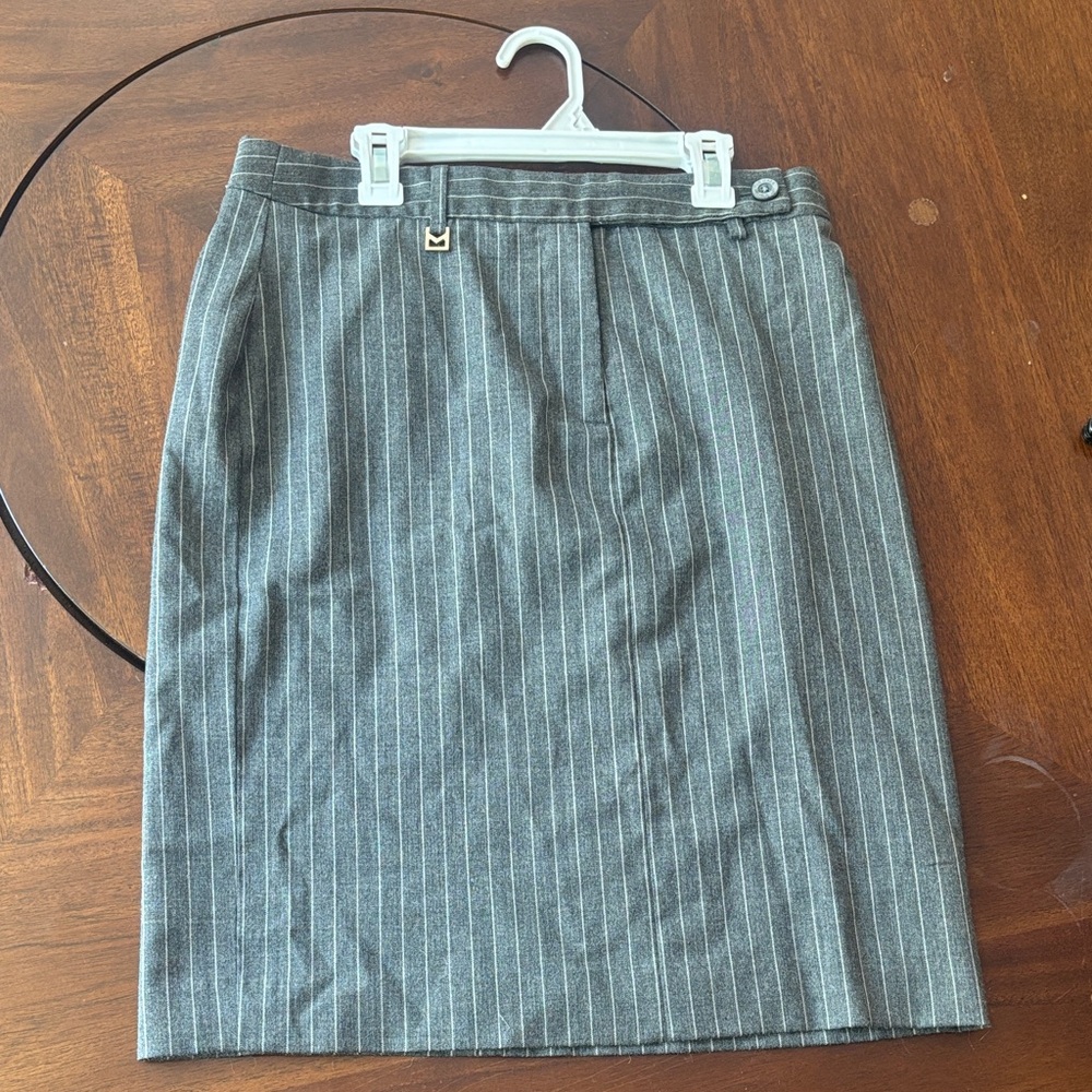Michael Kors Gray Pinstripe Pencil Skirt